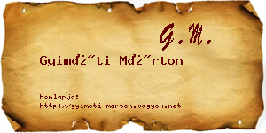 Gyimóti Márton névjegykártya