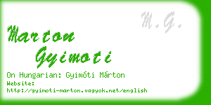 marton gyimoti business card